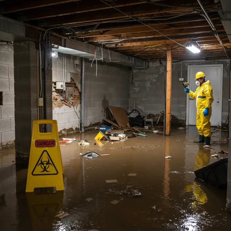 Flooded Basement Electrical Hazard in Wanatah, IN Property