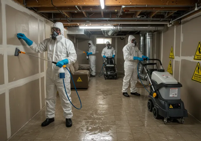 Basement Moisture Removal and Structural Drying process in Wanatah, IN